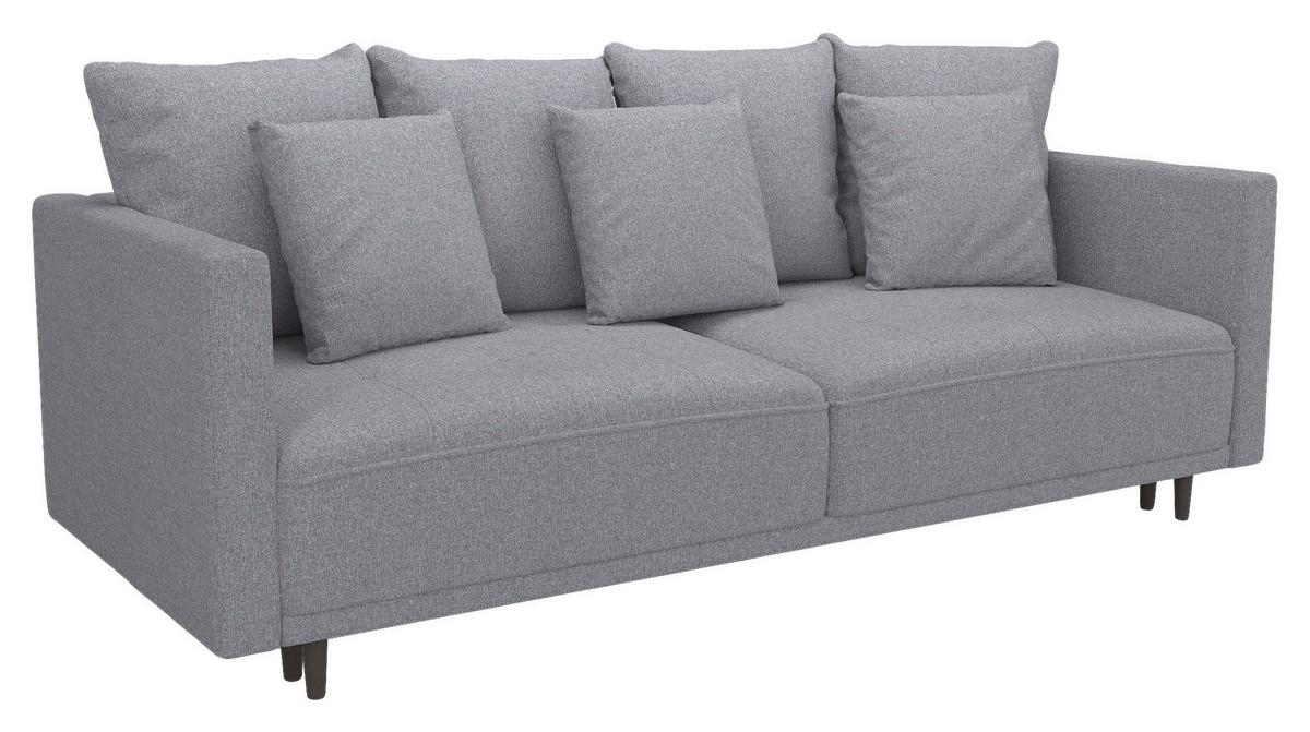 3-Sitzer-Sofa Mit Schlaffunktion Sofia B: 223 cm - Schwarz/Grau, Design, Textil (223/96/95cm) - MID.YOU