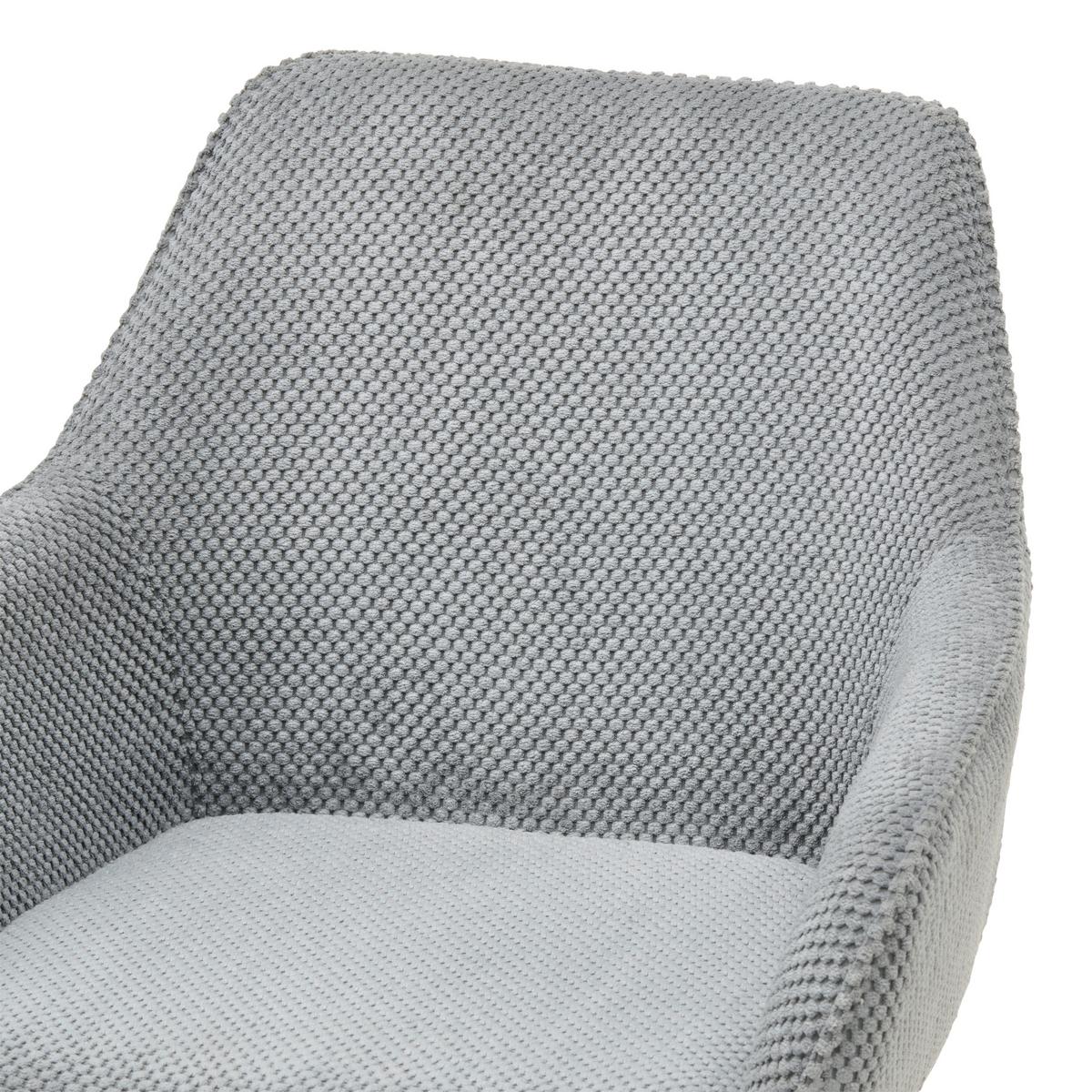 Armlehnstuhl Cora Webstoff Grau, B: 56 cm - Grau, KONVENTIONELL, Textil/Metall (56/81/61cm) - MID.YOU