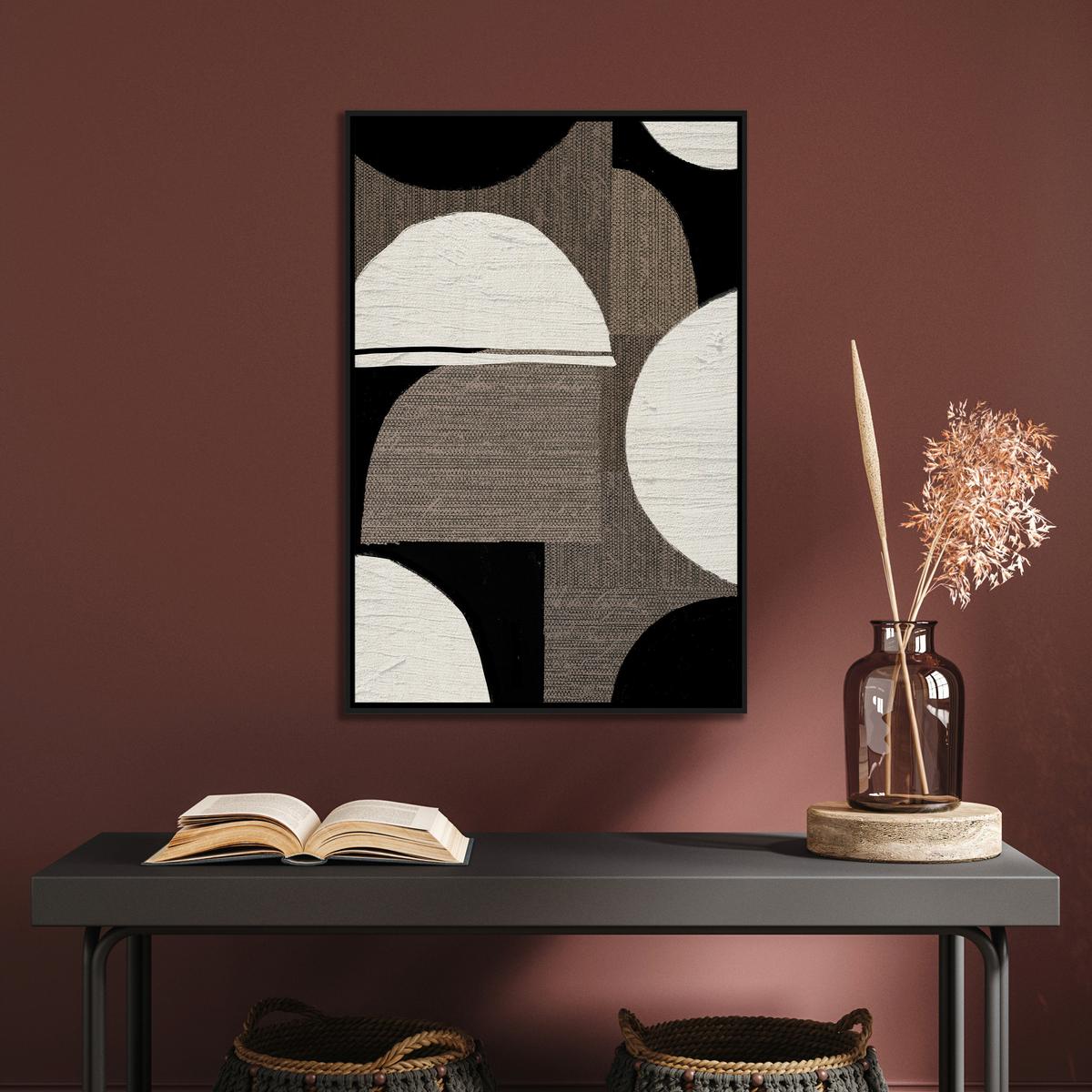 Obraz na plátně LOTTA, 60x90cm - černá/hnědá, Moderní, kompozitní dřevo/textil (60/90cm) - Premium Living