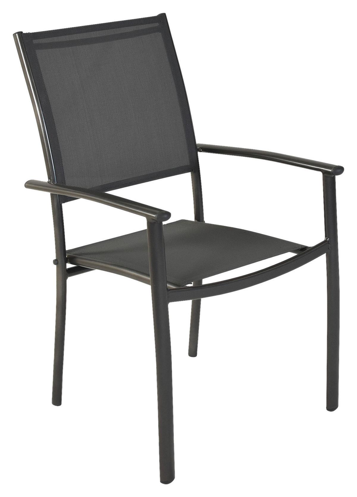 Gartenset Milano - Graphitfarben/Grau, MODERN, Textil/Metall - Gardenson