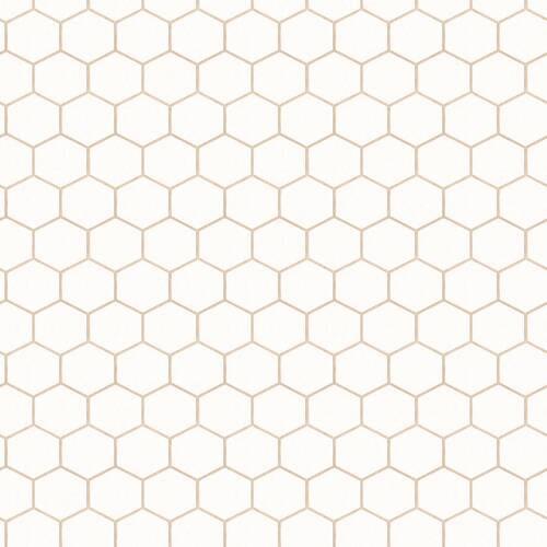 Vliestapete 5673543 - Goldfarben/Weiß, Basics, Papier/Kunststoff (52/1000cm)