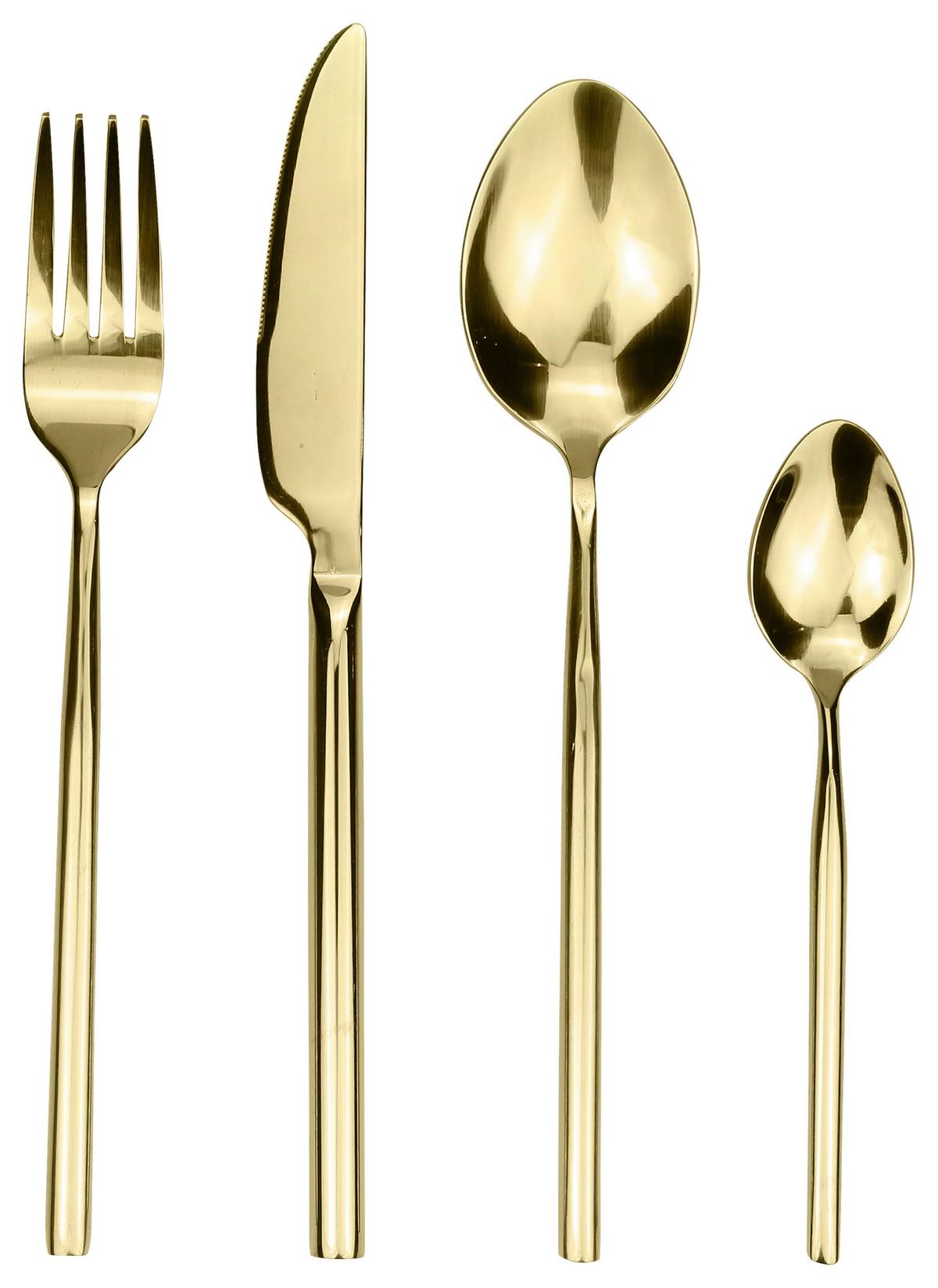 Príborová súprava Shine, 24-dielna - šampanská, Lifestyle, kov - Mömax