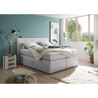 Boxspringbett Mit Topper & Bettkasten 180x200 Tacoma 3 - Silberfarben, KONVENTIONELL, Kunststoff/Textil (180/200cm) - MID.YOU