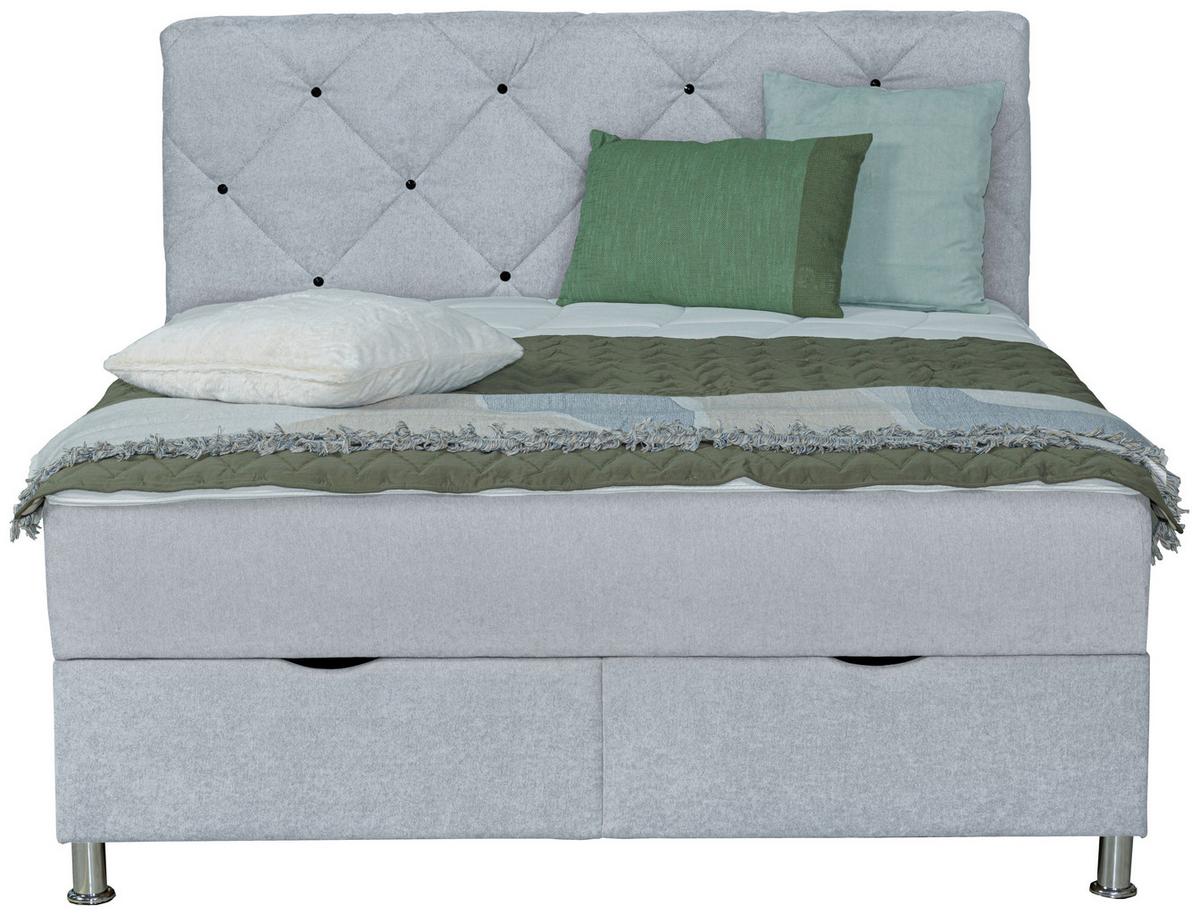 Box-ágy Black Diamond - világosszürke, Design, textil (160/200cm) - Modern Living