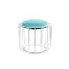 Beistelltisch/pouf 2 In 1 Comfortable Silber/mint - Silberfarben/Mintgrün, Basics, Glas/Holzwerkstoff (50/50/45cm) - Kayoom