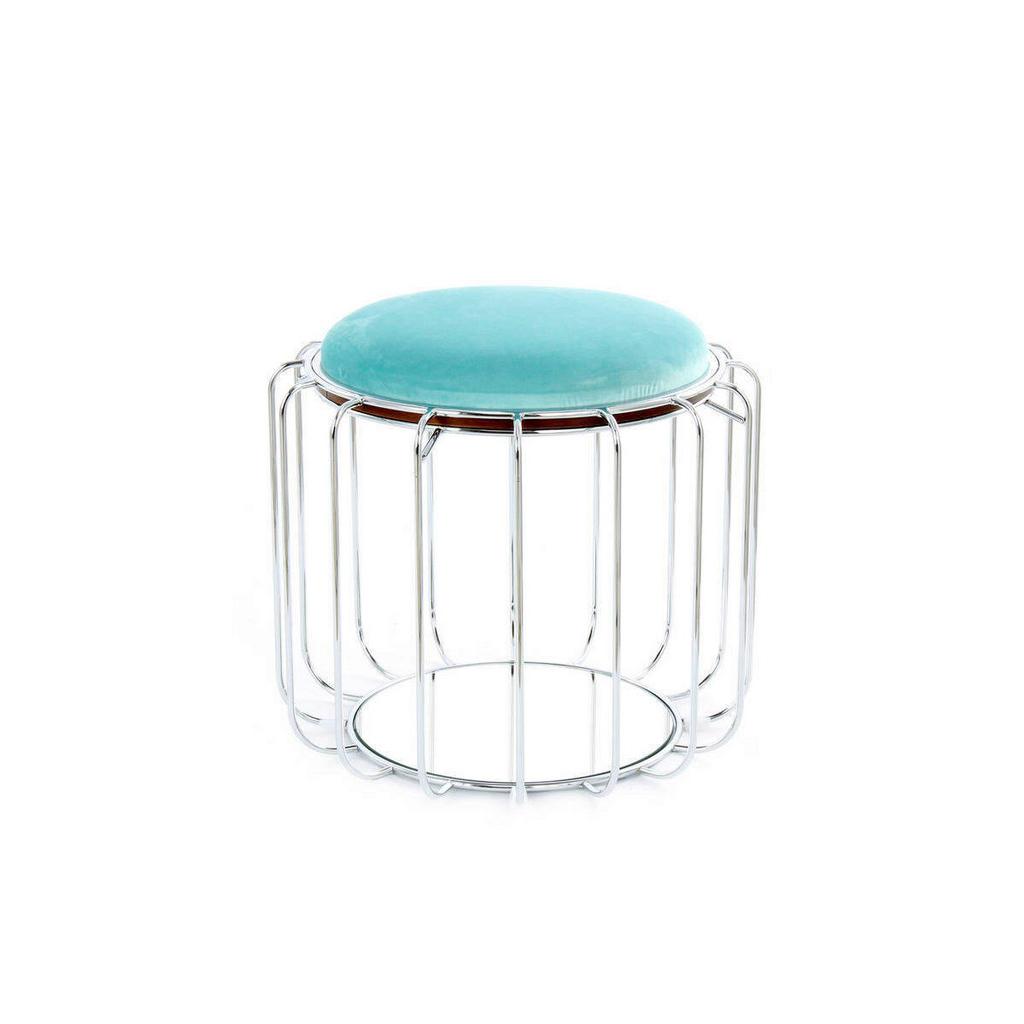 Beistelltisch/Pouf 2 in 1 Comfortable Silber/Mint