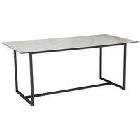 Esstisch Weiß, L: 180 cm - Schwarz/Weiß, Design, Keramik/Metall (180/90/76cm) - MID.YOU