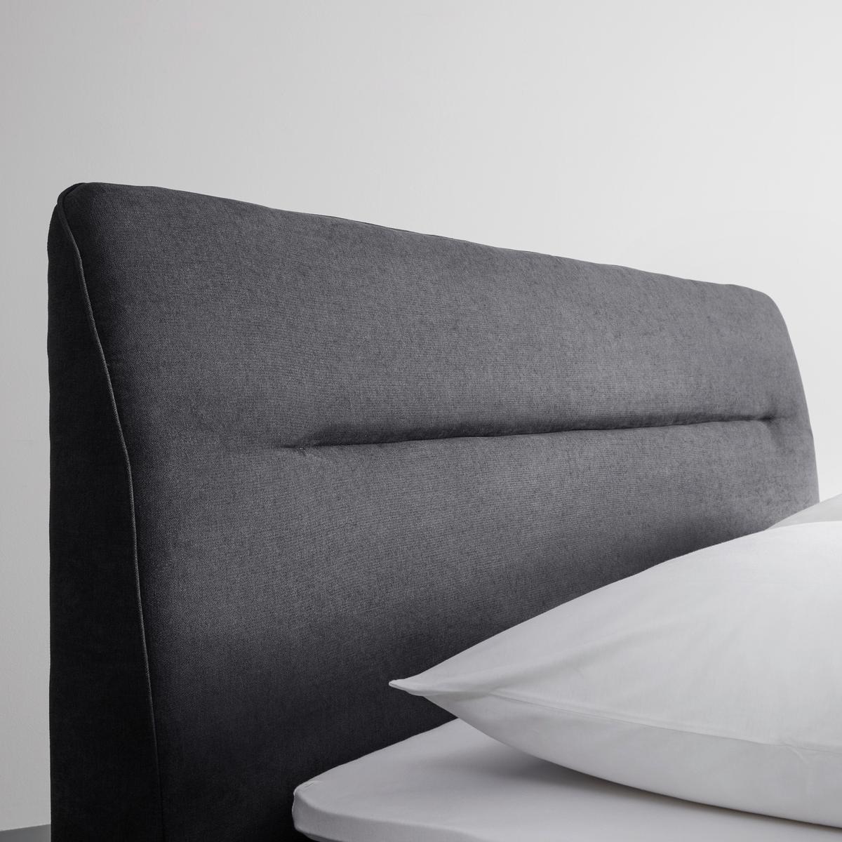 Postel Boxspring s topperem Bella, 180x200 - šedá/černá, Moderní, dřevo/textil (180/200cm) - Bessagi Home