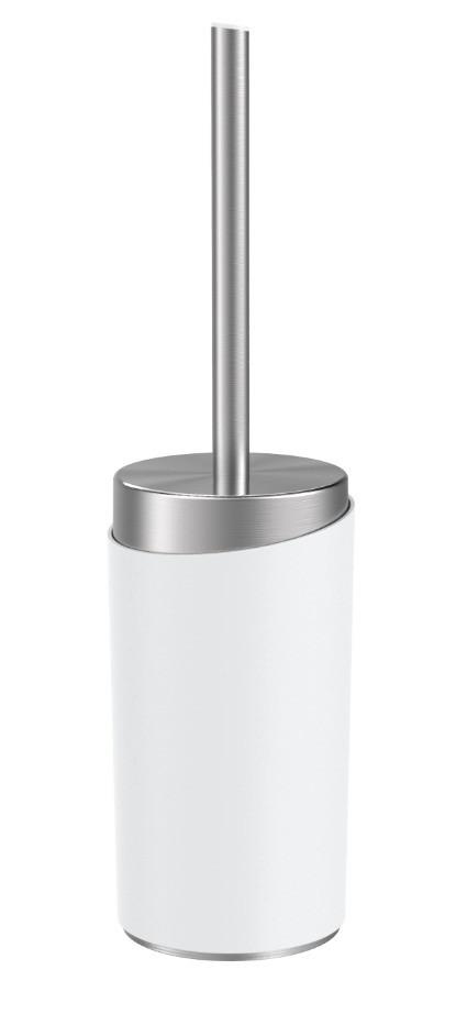 WC kefa Chris - biela/farba ušľachtilej ocele, Modern, kov/plast (9,6/37cm) - Premium Living