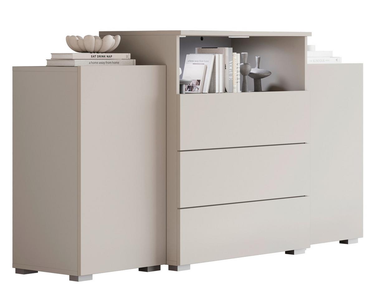 ŠIROKÁ KOMODA URBAN 150 - šedá/kašmírová, Lifestyle, kompozitní dřevo/plast (150/81/37cm) - P & B