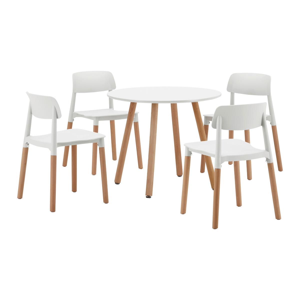 Dětská sedací souprava DESSY bílá - bílá, Moderní, dřevo/plast (60/48/60cm) - Bessagi Kids
