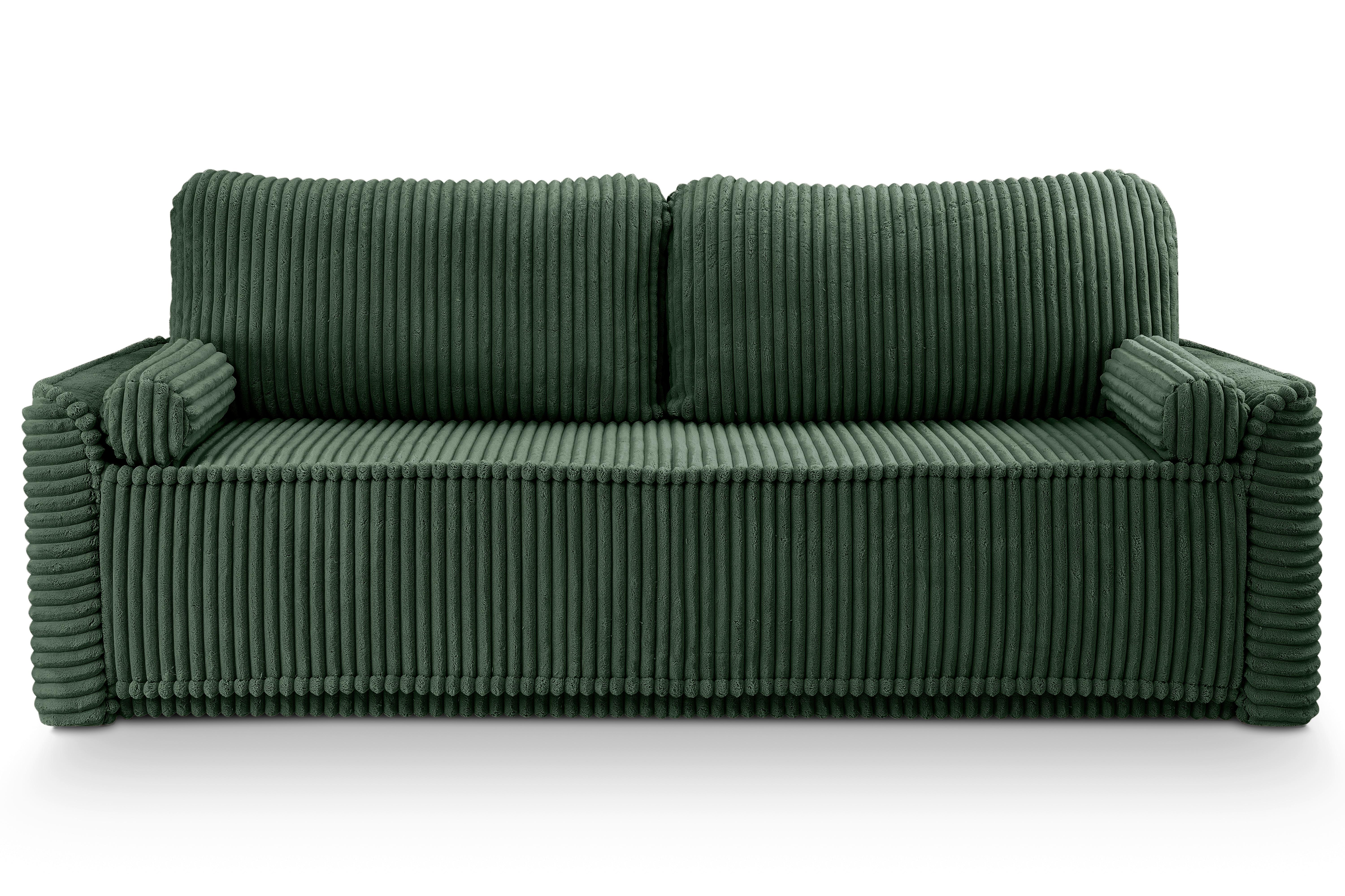 Schlafsofa Grubs Smaragdgrün B: 225cm - Smaragdgrün/Schwarz, Basics, Holz/Textil (225/96/93cm) - MID.YOU