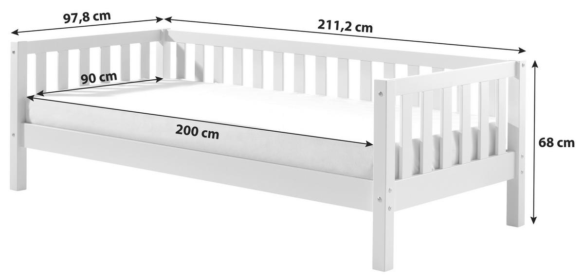 Kinder-/juniorbett Fritz Kieferfarben 90x200cm - Kieferfarben, MODERN, Holz/Holzwerkstoff (90/200cm) - MID.YOU