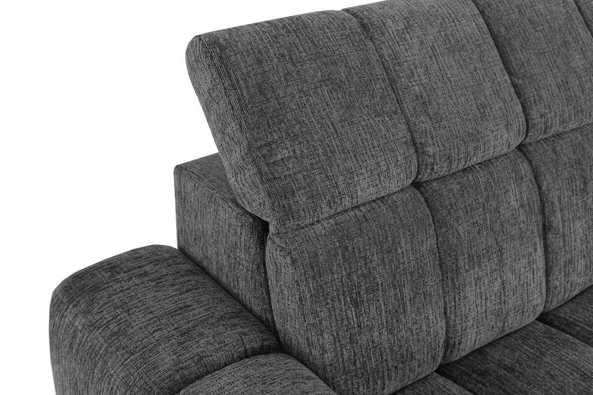 Rohová sedačka LAYA, levá, antracitová žinylka KANSAS - antracitová, Moderní, textil (155/250cm) - Premium Living