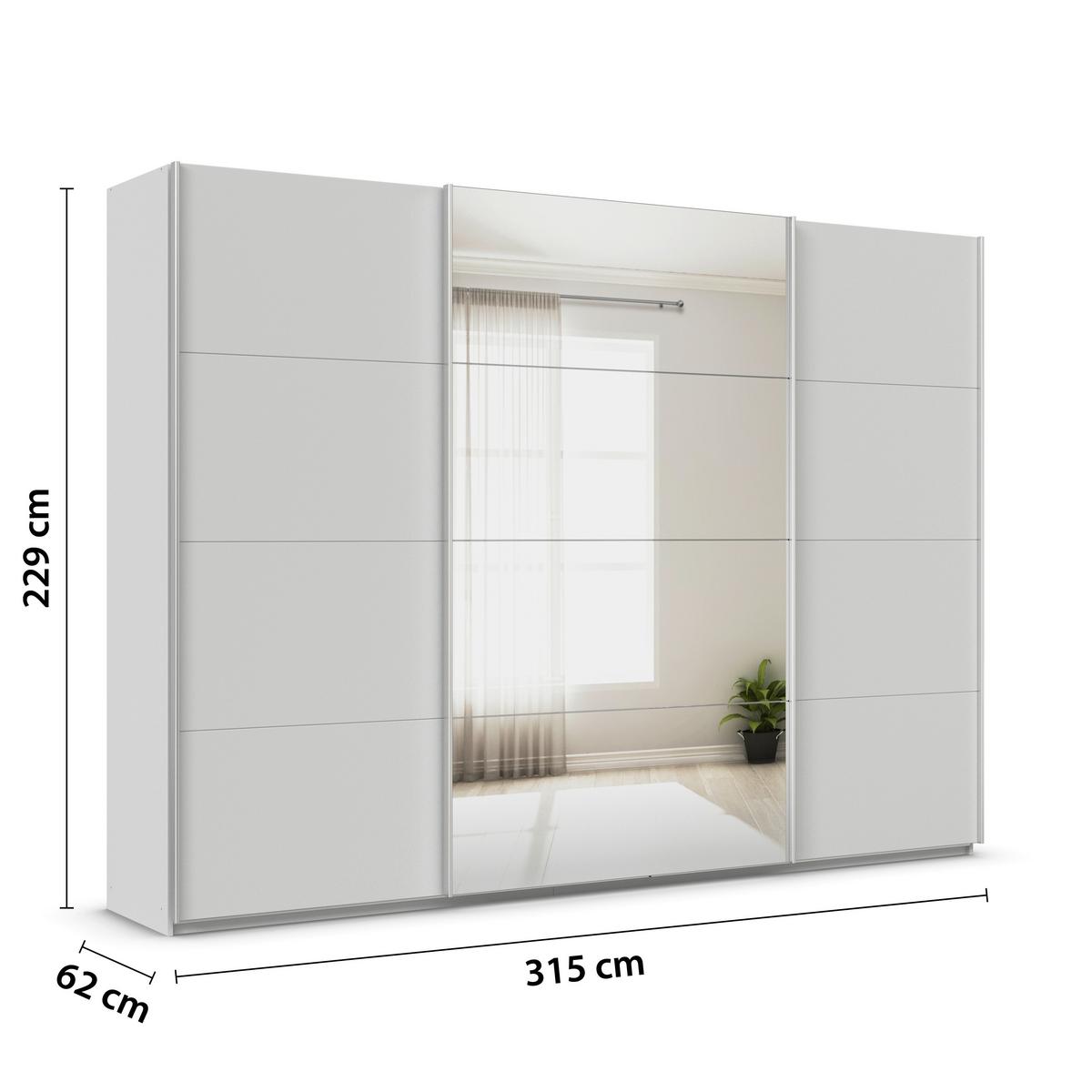 Tolóajtós Szekrény Feldkirch  315/229 Cm - világosszürke/ezüst, Modern, faalapú anyag (315/229/62cm)