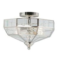 Deckenleuchte Park Ø 32 cm 2-Flammig Antik-Style - Nickelfarben, Natur, Glas/Metall (32/23cm) - Elstead Lighting