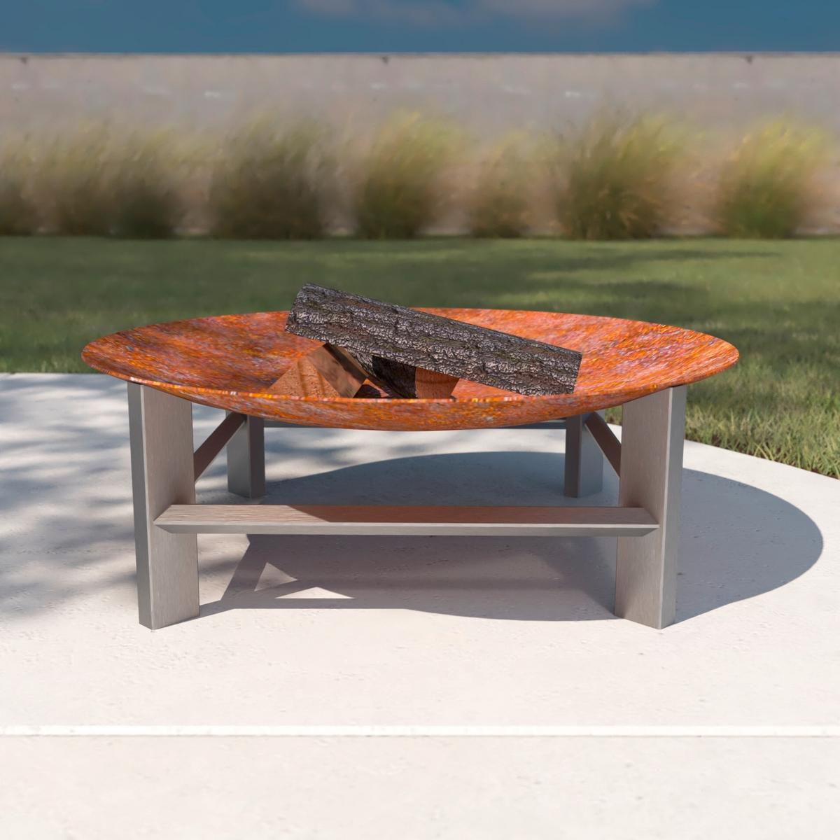 Feuerschale Alpha XXL - Edelstahlfarben/Rostfarben, Basics, Metall (58/58/20cm)