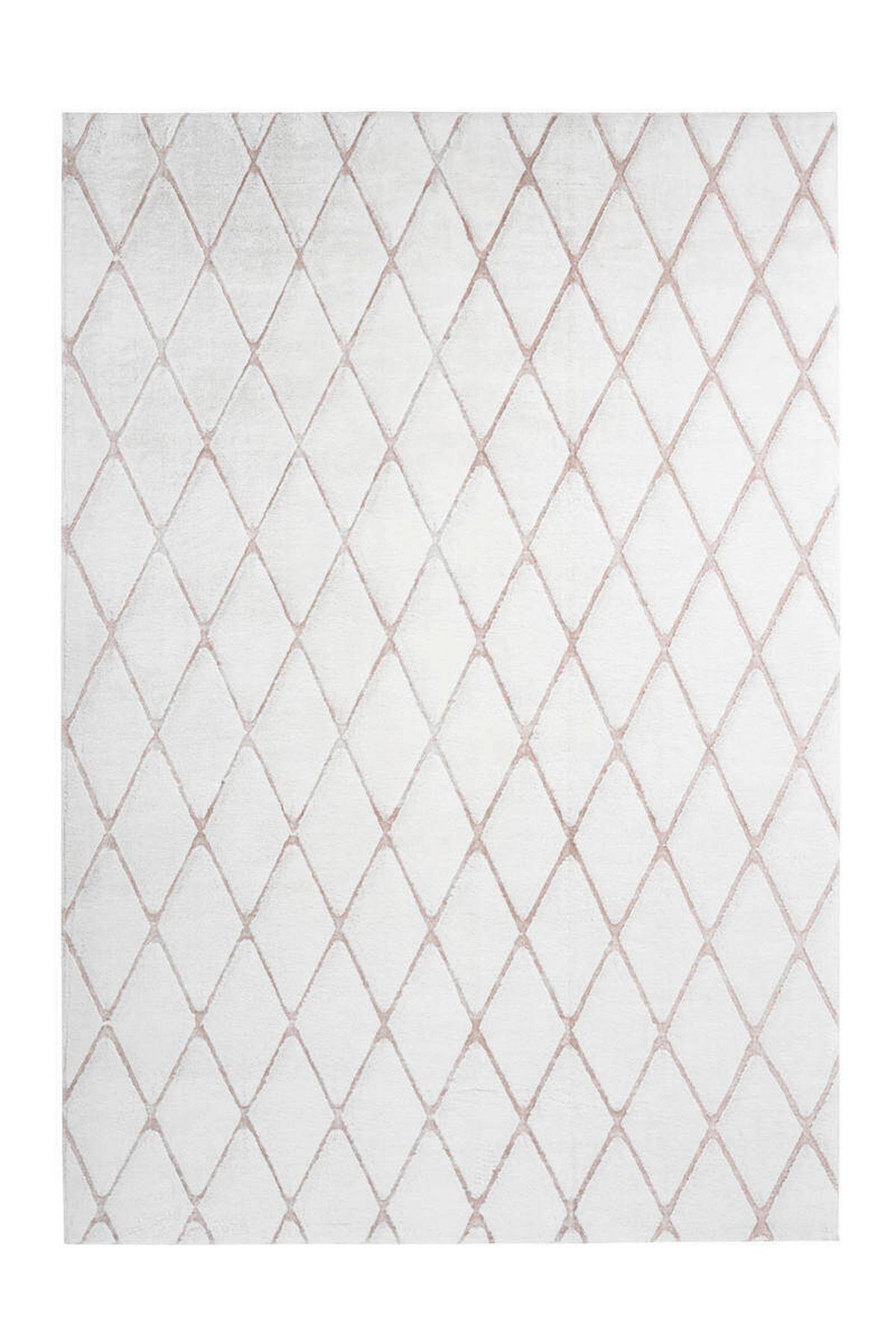 Hochflor Teppich Weiß/Rosa Vivica 80x150 cm - Rosa/Weiß, Design, Textil (80/150cm) - Kayoom