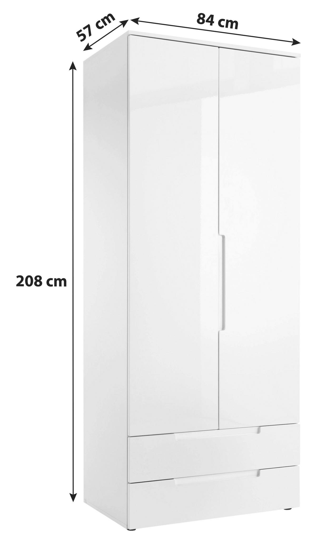 Drehtürenschrank +schubladen B: 84 cm Spice, Weiß - Eichefarben/Weiß, MODERN, Holzwerkstoff (84/208/57cm) - MID.YOU