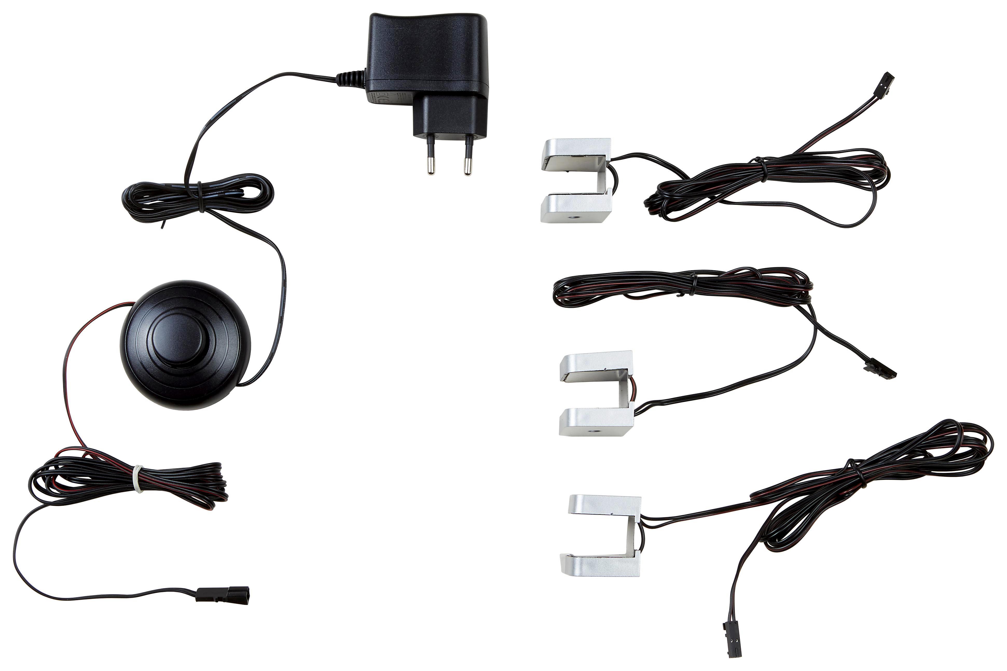 Einlegebodenbeleuchtungs-Set Dojo - Silberfarben, MODERN, Kunststoff