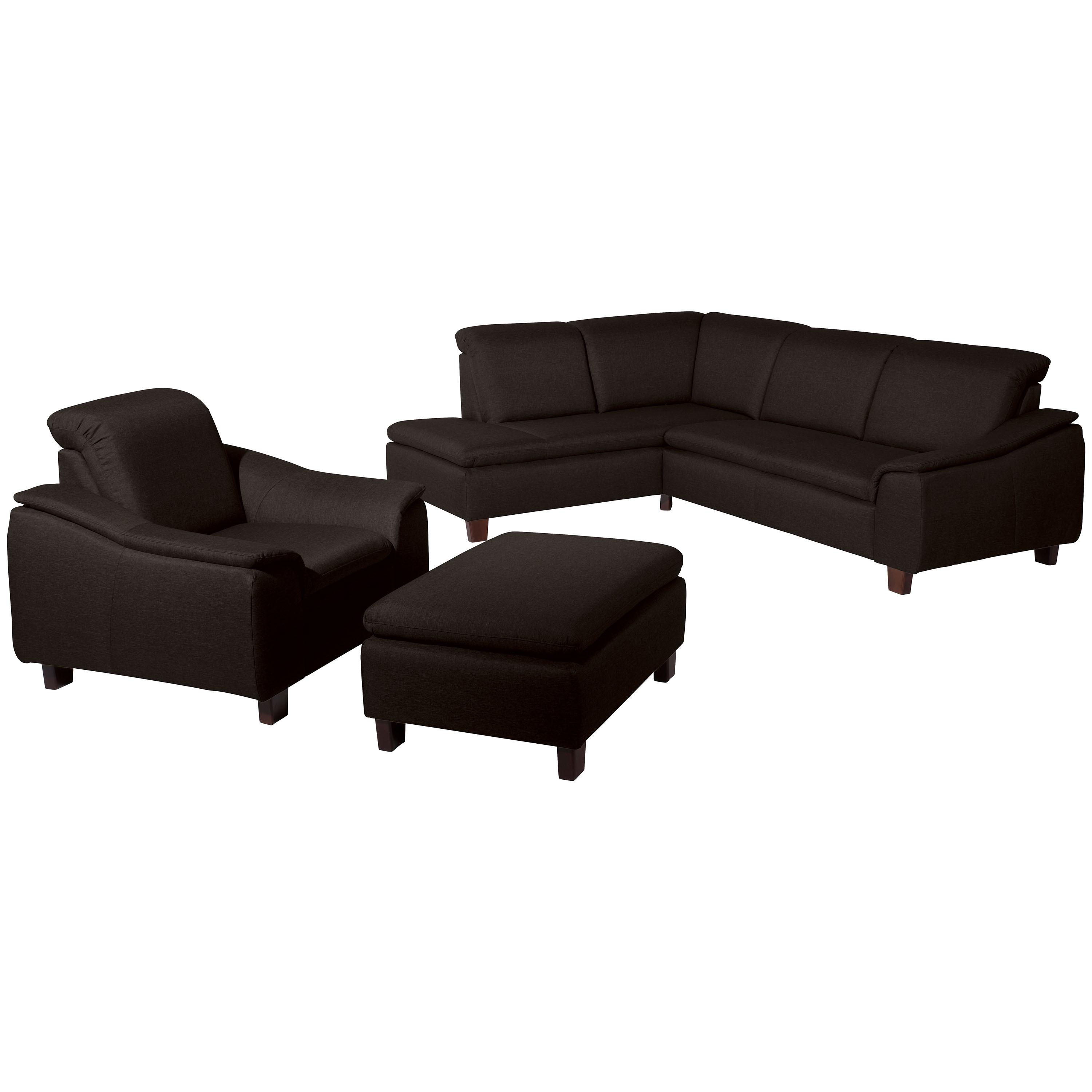 Polsterhocker Aaron Dunkelbraun H: 60 Cm - Dunkelbraun/Nussbaumfarben, Design, Textil (90/60/43cm) - Max Winzer