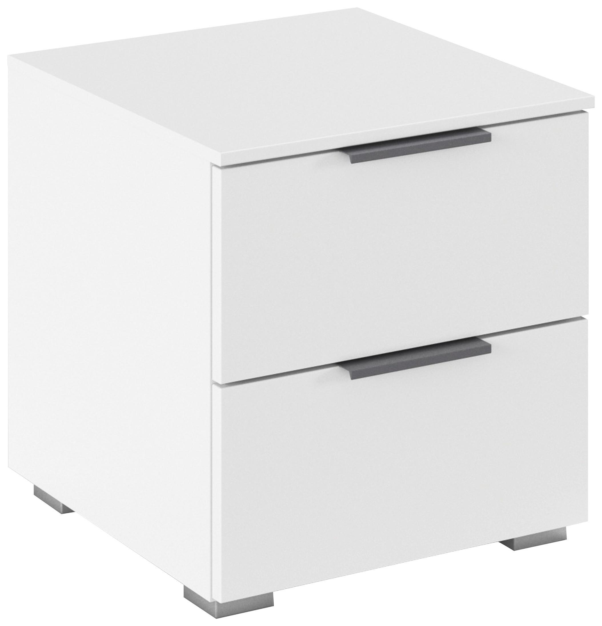 NACHTKÄSTCHEN Alabama Weiß B: 40cm - Alufarben/Weiß, MODERN, Holzwerkstoff (40/42/42cm) - Rauch Möbel