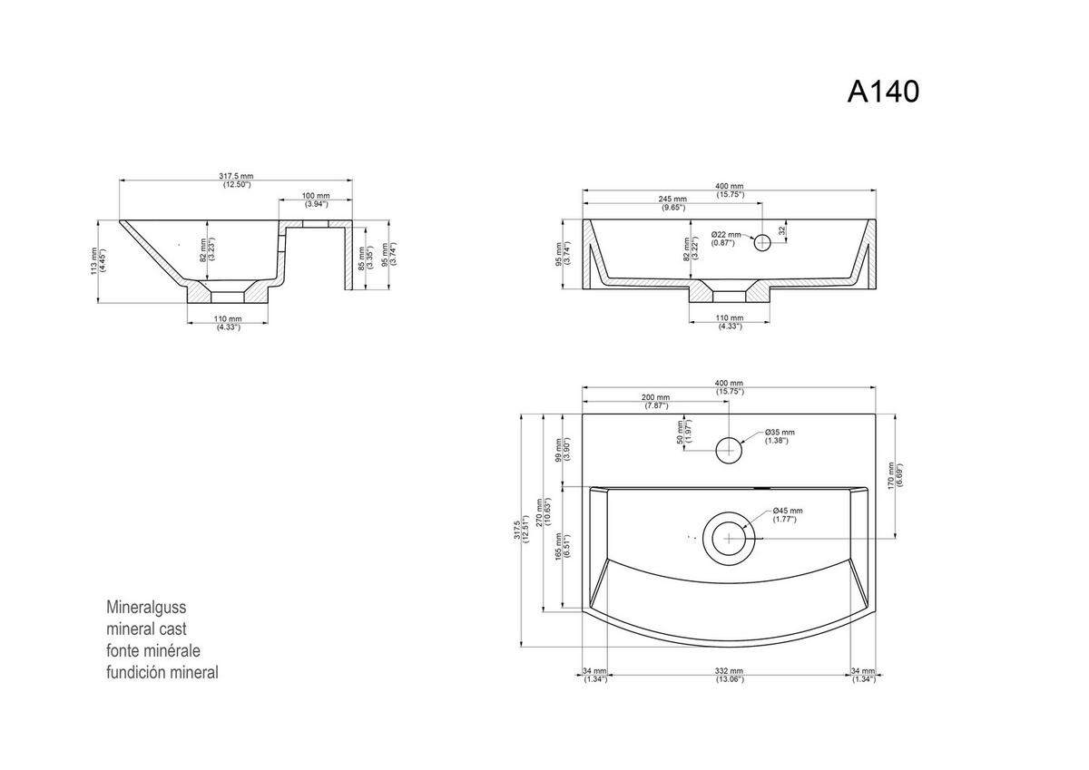 Gästebad Cubi Eiche Dekor B: 40 cm - Eichefarben/Weiß, MODERN, Holzwerkstoff/Stein (40cm) - MID.YOU