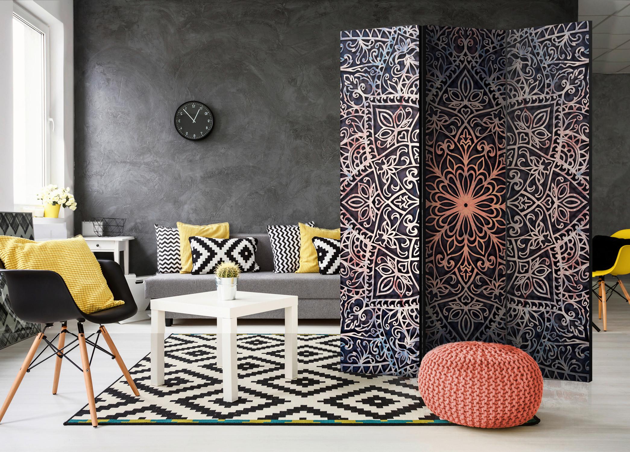 Paravent Multicolor Schwarz B: 135 cm - Multicolor/Schwarz, Basics, Holz/Textil (135/172/3cm) - artgeist