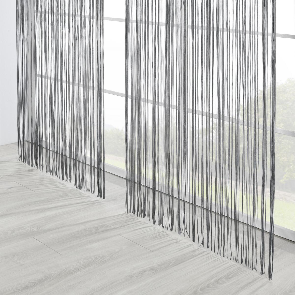 PROVÁZKOVÝ ZÁVĚS String Uni, 90/250cm - antracitová, textil (90/250cm) - Premium Living