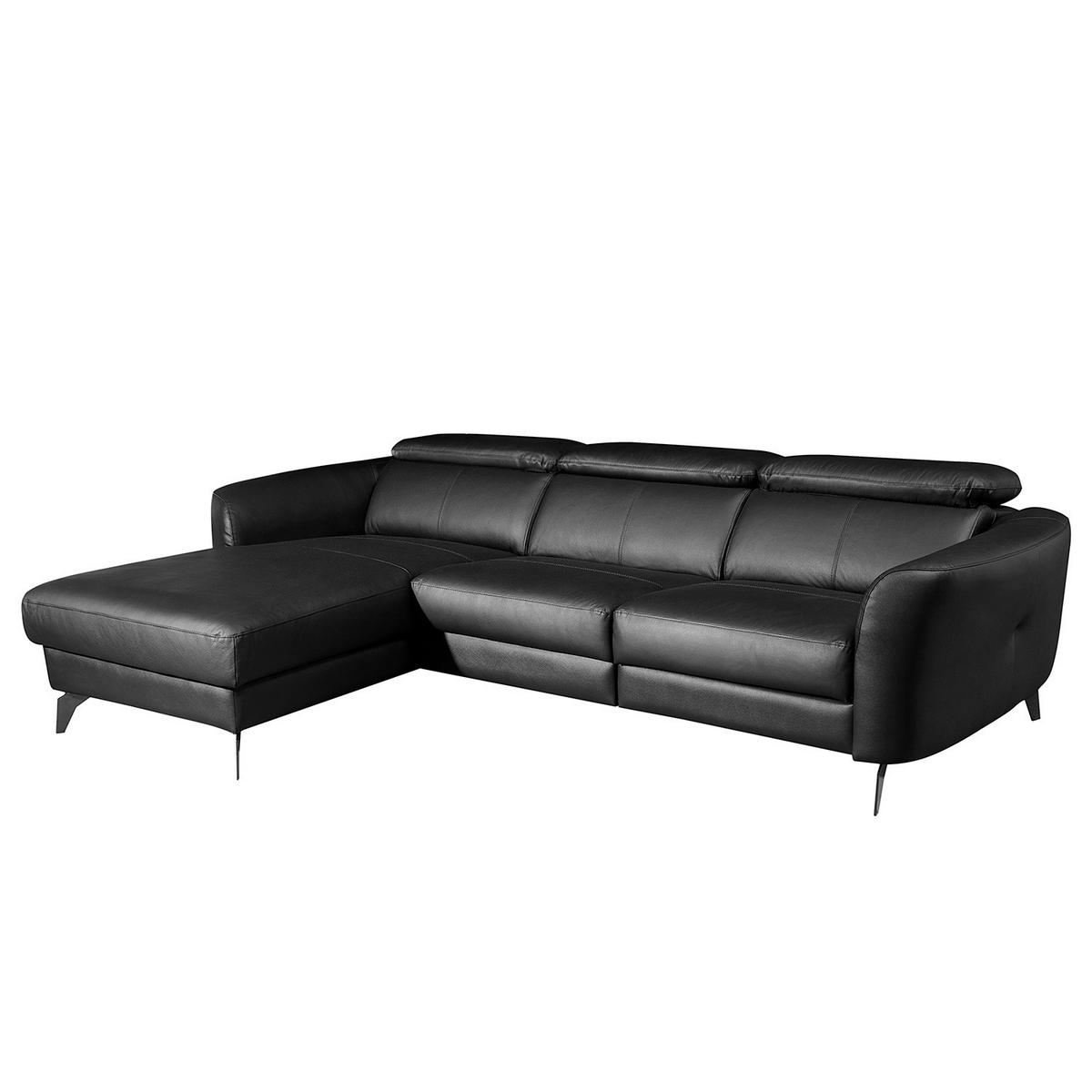 Ecksofa Berne Schwarz S: 183x261 Cm - Schwarz, Design, Leder/Textil (183/261cm) - Livetastic