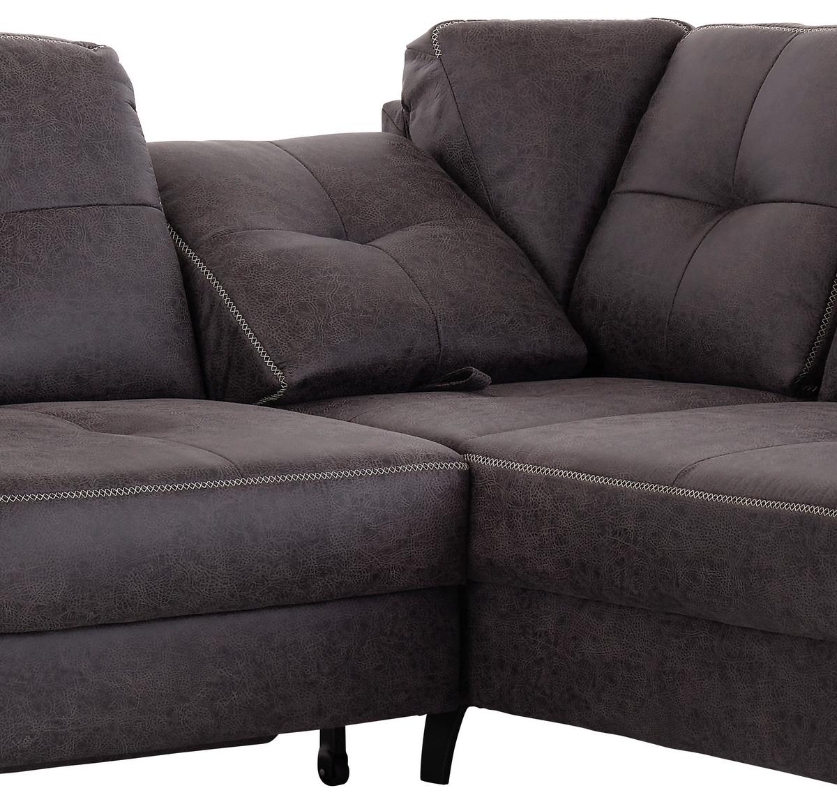 Rohová sedačka VARESE, pravá, antracitová - čierna/antracitová, Modern, kov/textil (237/219cm) - James Wood