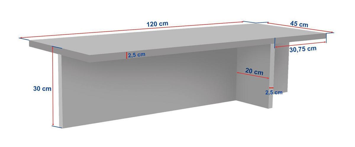 COUCHTISCH Beige/Wallnussfarben B: 120cm - Elfenbein/Walnussfarben, MODERN, Holzwerkstoff (120/30/45cm)