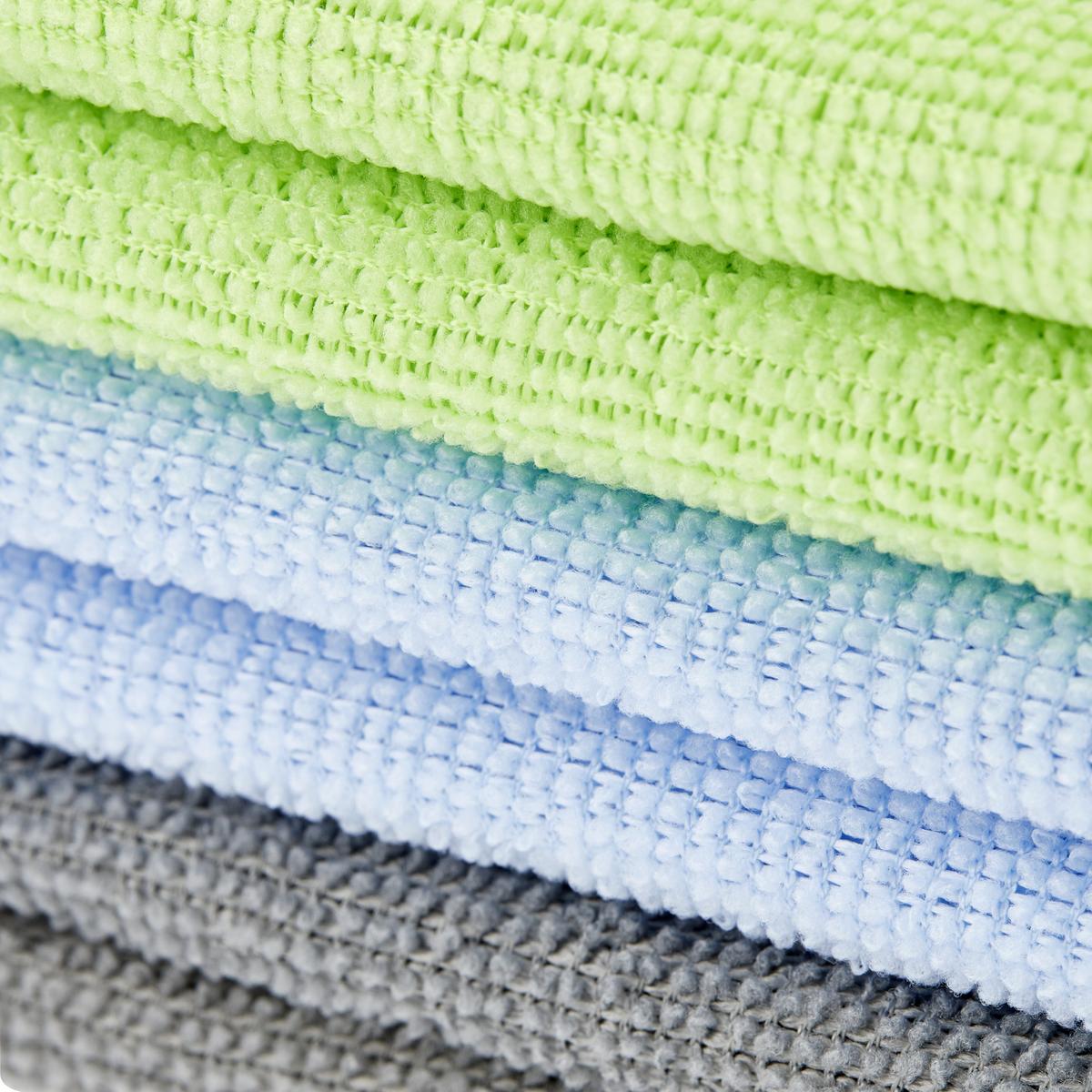 Mikrofasertücher Barny 6er-Packung, 30x30 cm - Blau/Grau, Basics, Textil (30/30cm) - Homezone