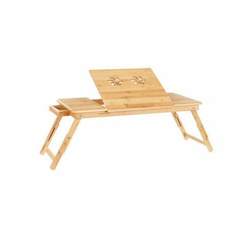 Laptoptisch Bambus Mit Lade B: 35 Cm, H: 21-29 Cm - Hellbraun/Naturfarben, Basics, Holz (80-89/35/21-29cm) - Boxxx