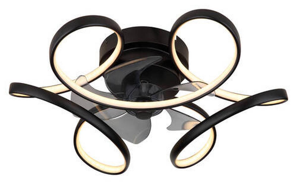 Deckenventilator 03638 - Transparent/Opal, Design, Kunststoff/Metall (56/21cm) - Globo