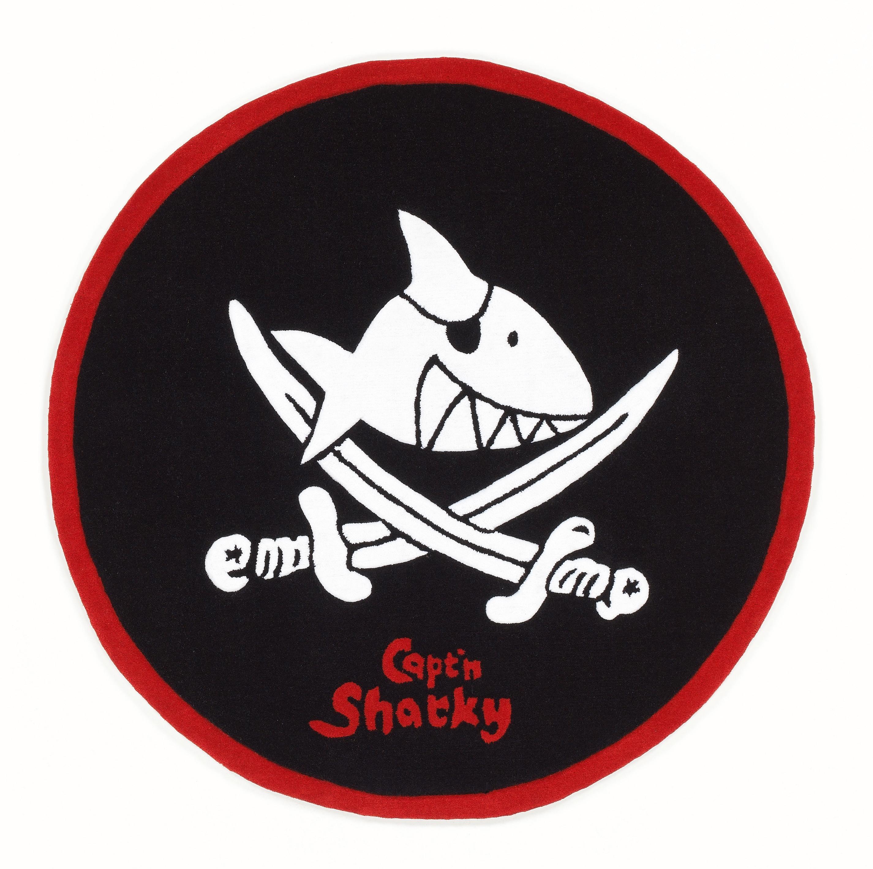 Kinderteppich Rund Piraten Rot/schwarz/weiß Ø 130 Cm - Rot/Schwarz, Trend, Textil (130cm)