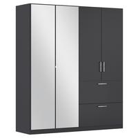 Drehtürenschrank Padua Grau B: 180 Cm - Grau, MODERN, Holzwerkstoff (180/210/54cm) - Rauch Möbel