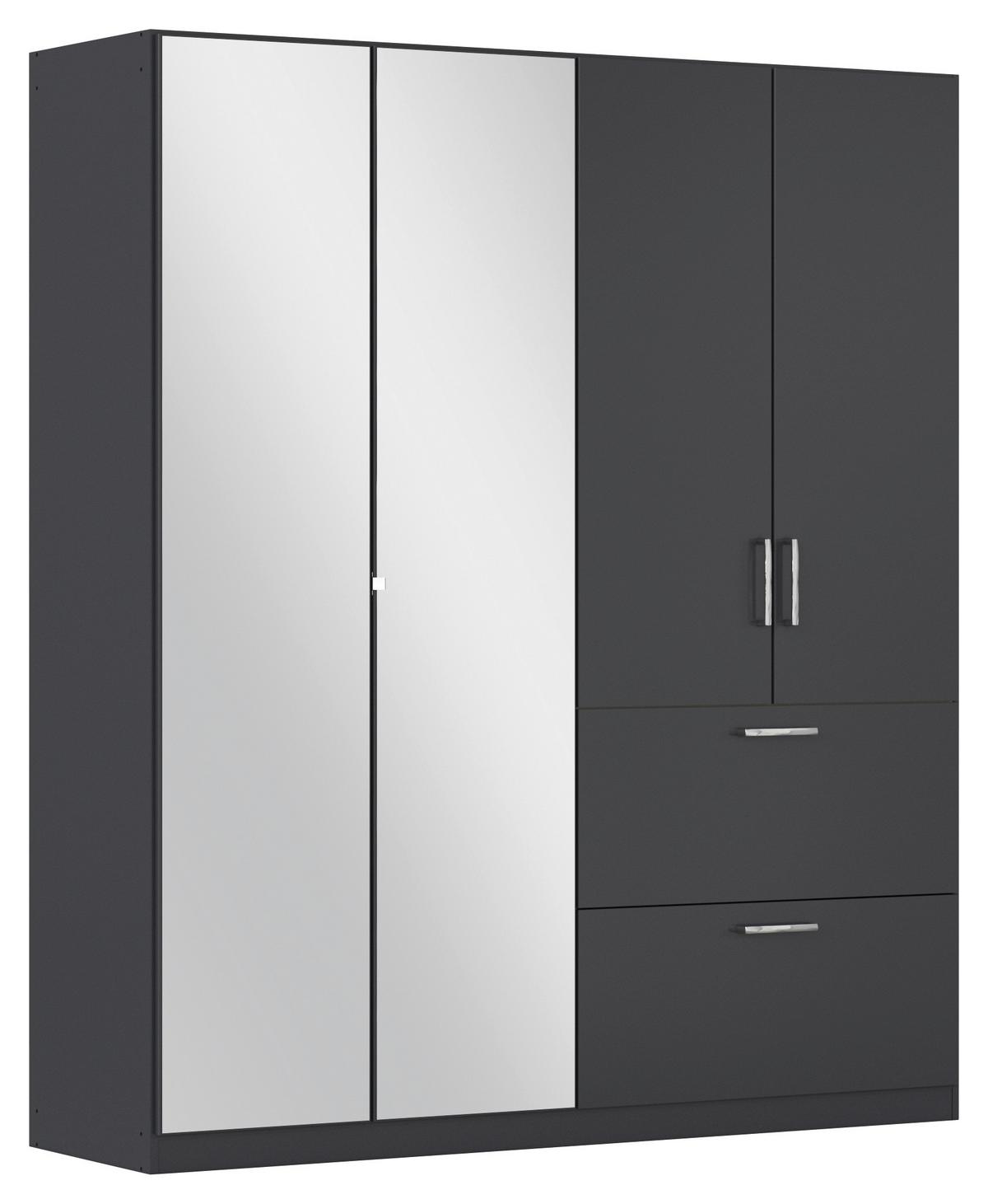 Drehtürenschrank Padua Grau B: 180 Cm - Grau, MODERN, Holzwerkstoff (180/210/54cm) - Rauch Möbel