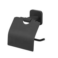 Toilettenpapierhalter Porto Black Schwarz, Wandmontage - Schwarz, MODERN, Metall (14,5/13/6,5cm) - Wenko