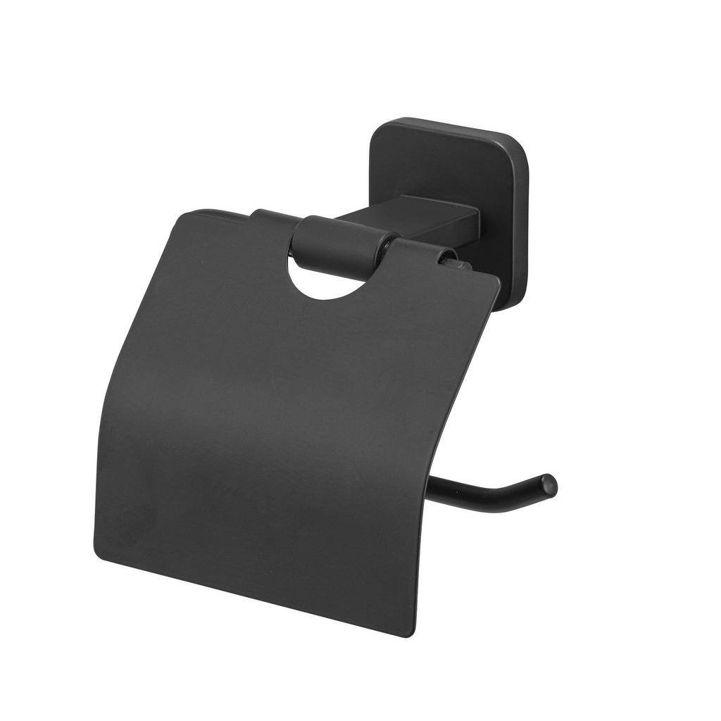 Toilettenpapierhalter Porto Black Schwarz, Wandmontage