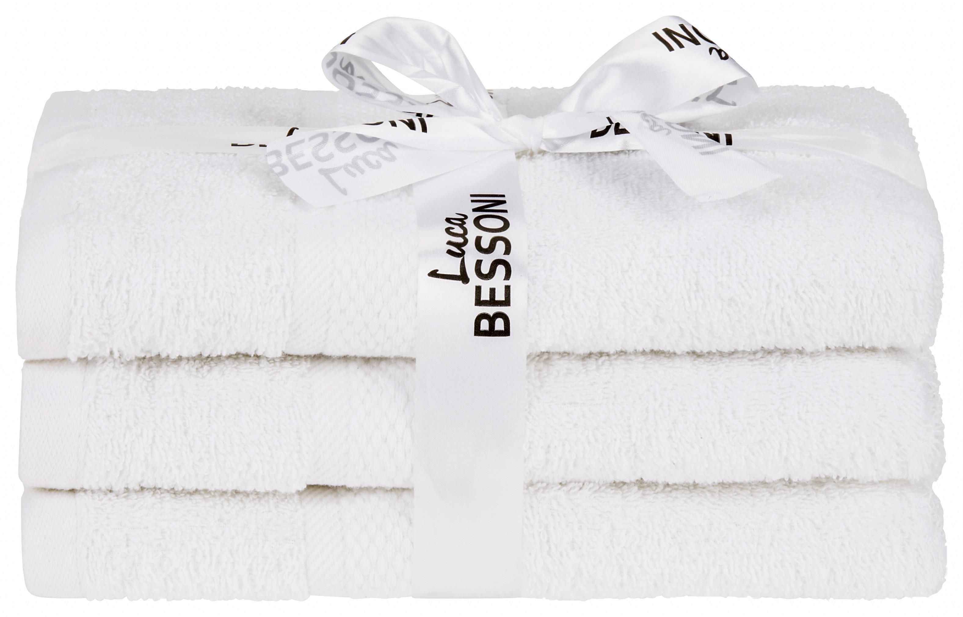 Kéztörlő Fiolina - 3er Pack - fehér, Modern, textil (50/100cm) - Luca Bessoni