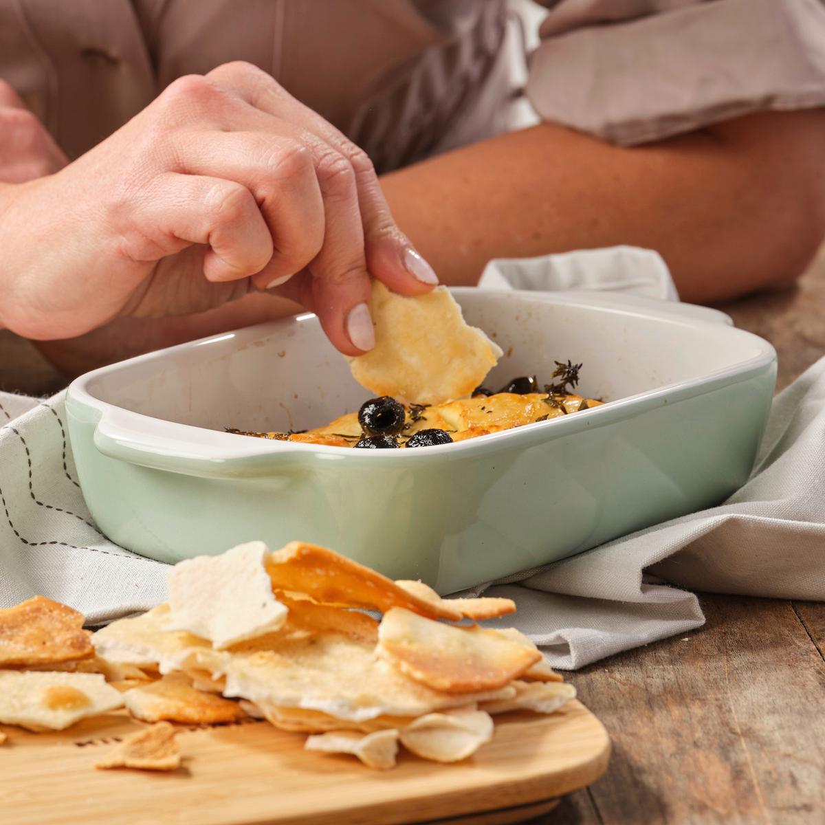 Auflaufform Stoneware Weiß/hellgrün B: 15 Cm - Weiß/Hellgrün, Basics, Naturmaterialien/Keramik (15cm) - Kitchenaid