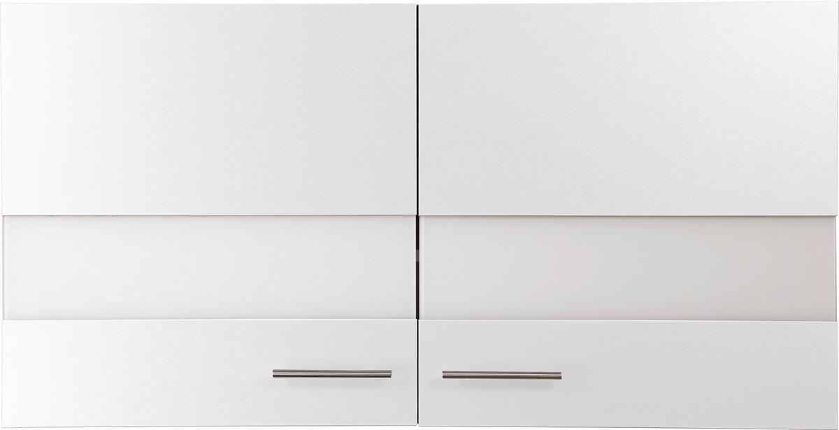 Küchenoberschrank Merle Weiß/Eiche Dekor B:110cm - Eichefarben/Weiß, Basics, Glas/Holzwerkstoff (110/56,1/34,6cm) - Respekta