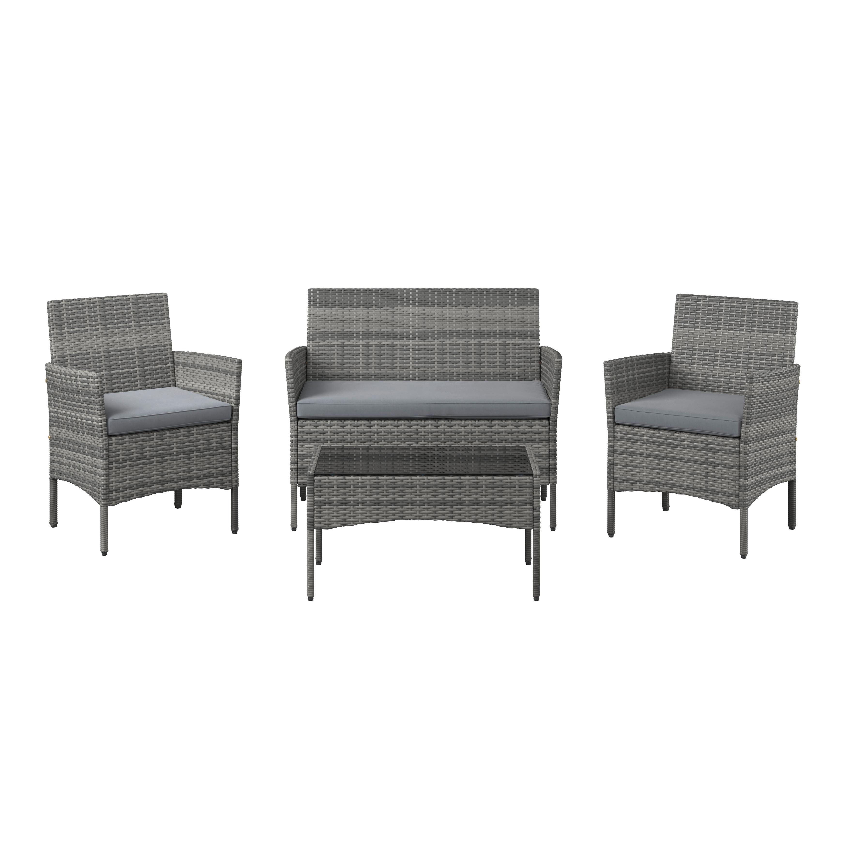 Loungegarnitur Cusco - Grau, MODERN, Kunststoff/Textil - Beldano