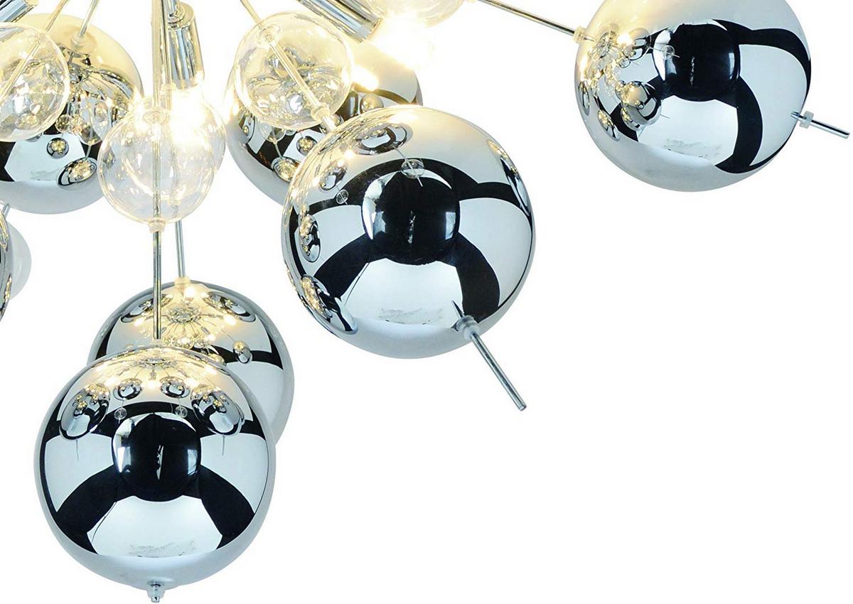Deckenleuchte Explosion Ø 57 cm 6-Flammig - Klar/Chromfarben, Design, Glas/Metall (57/38cm) - Näve