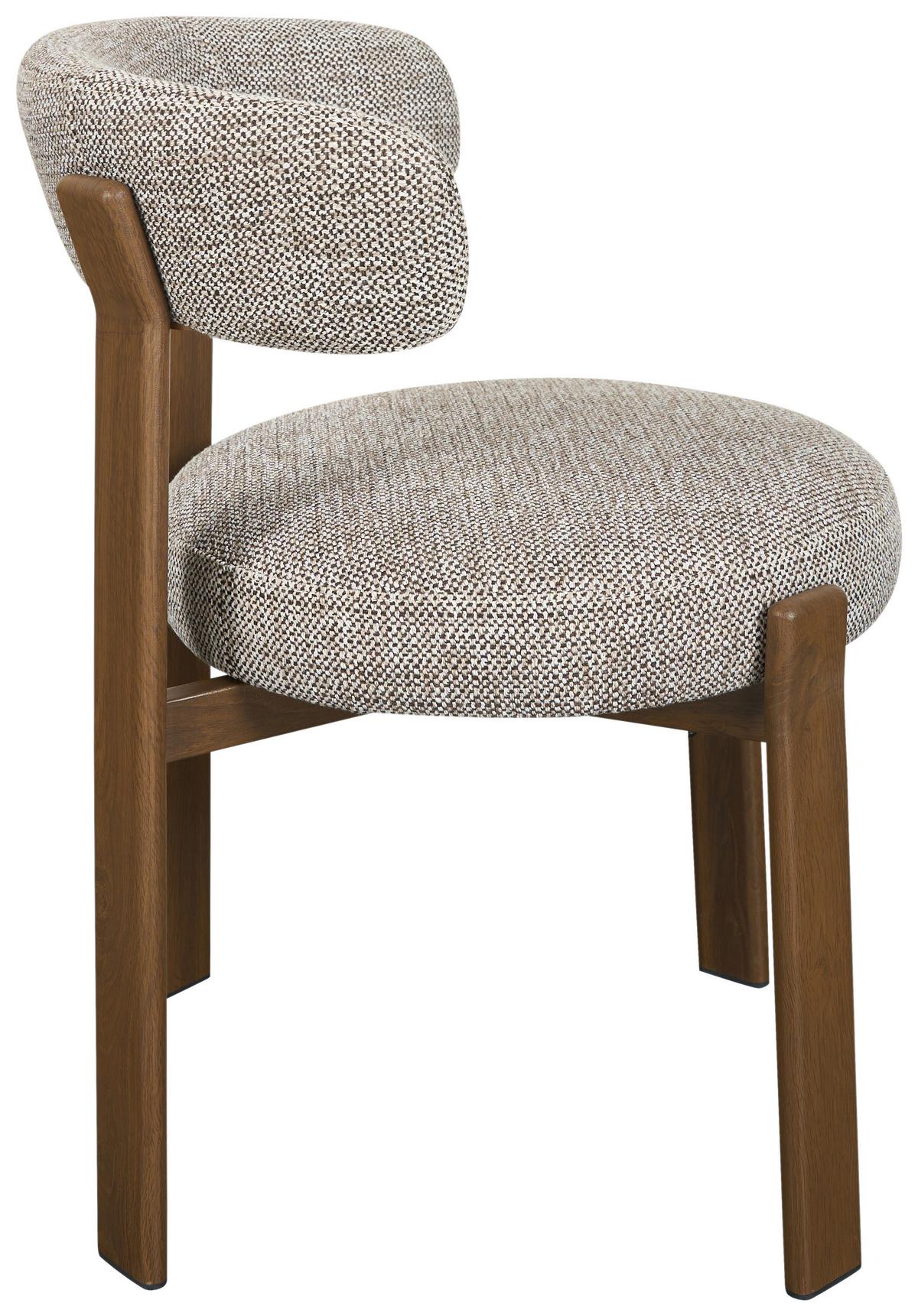 Stuhl Nantes Braun B: 55 cm - Walnussfarben/Braun, MODERN, Textil/Metall (55/75/56,5cm) - Livetastic