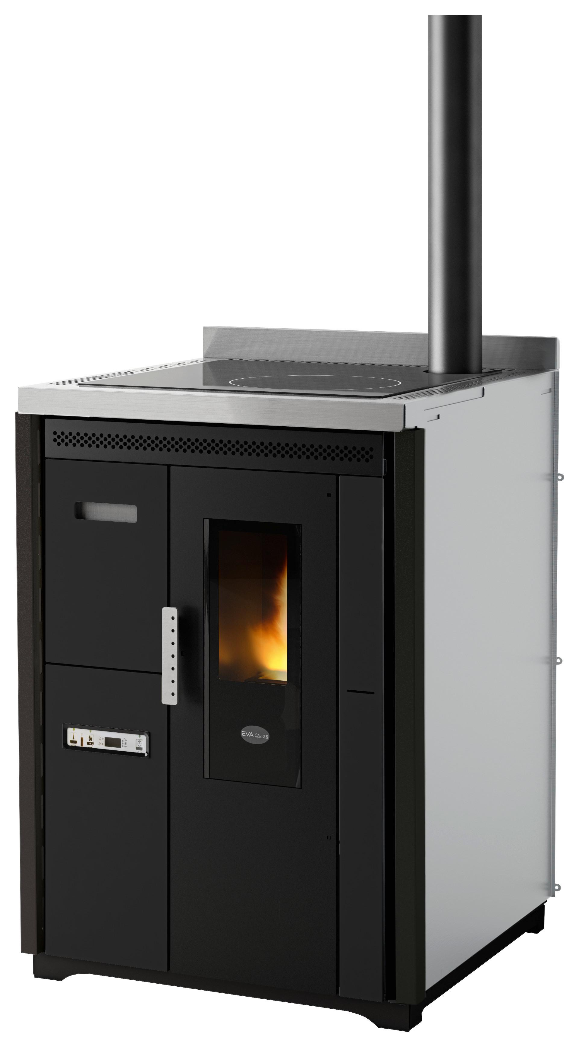 Festbrennstoffherd Nina Schwarz Metall 6,7 Kw - Schwarz, Basics, Metall (60/92/62cm)