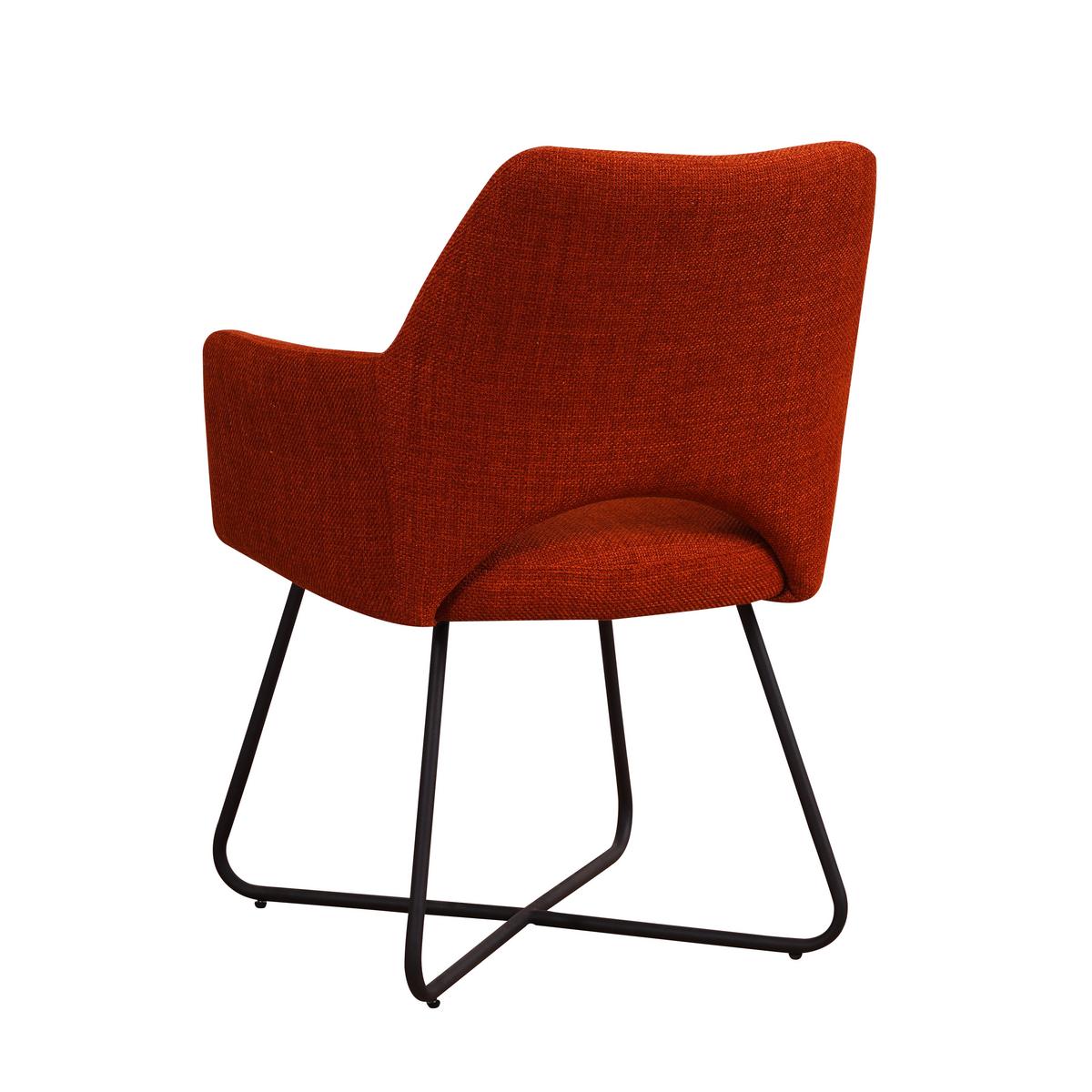 Armlehnstuhl Brest Orange B: 60 Cm - Schwarz/Orange, MODERN, Textil/Metall (60/88/63,5cm) - MID.YOU