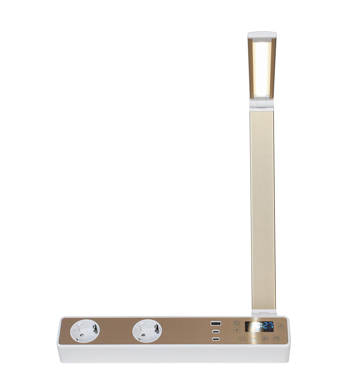LED LAMPA NA PSACÍ STŮL MULTI - bílá/barva růžového zlata, Moderní, kov/plast (33/10,5/37-66cm) - Mömax
