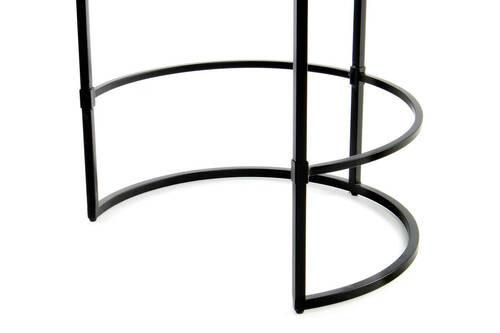 Beistelltisch Rund Mit Marmorplatte Louis, Weiß - Schwarz/Weiß, MODERN, Stein/Metall (44,5/44,5/64cm) - Kayoom